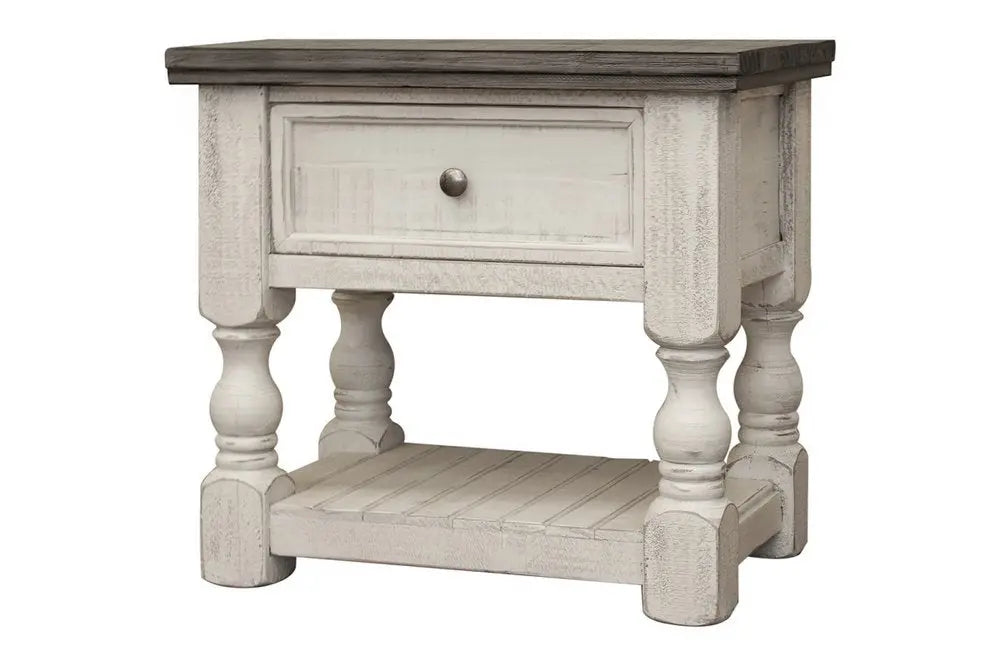 27" Ivory Solid Wood One Drawer Nightstand HomeRoots