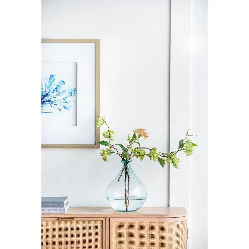 10" Aqua Bubble Glass Round Table Vase - NOBLE HOME INTERIORS