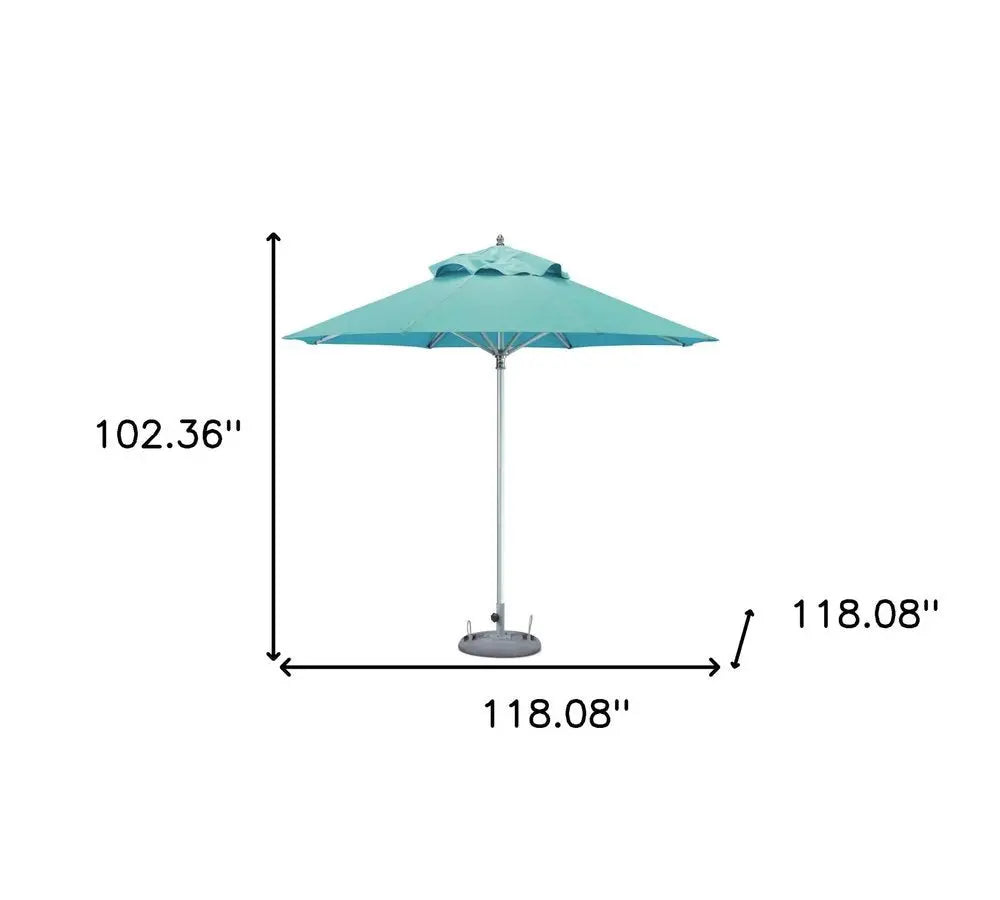 10' Aqua Polyester Round Market Patio Umbrella - NOBLE HOME INTERIORS