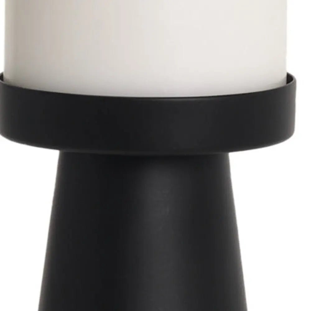 10" Black Metal Tabletop Pillar Candle Holder HomeRoots