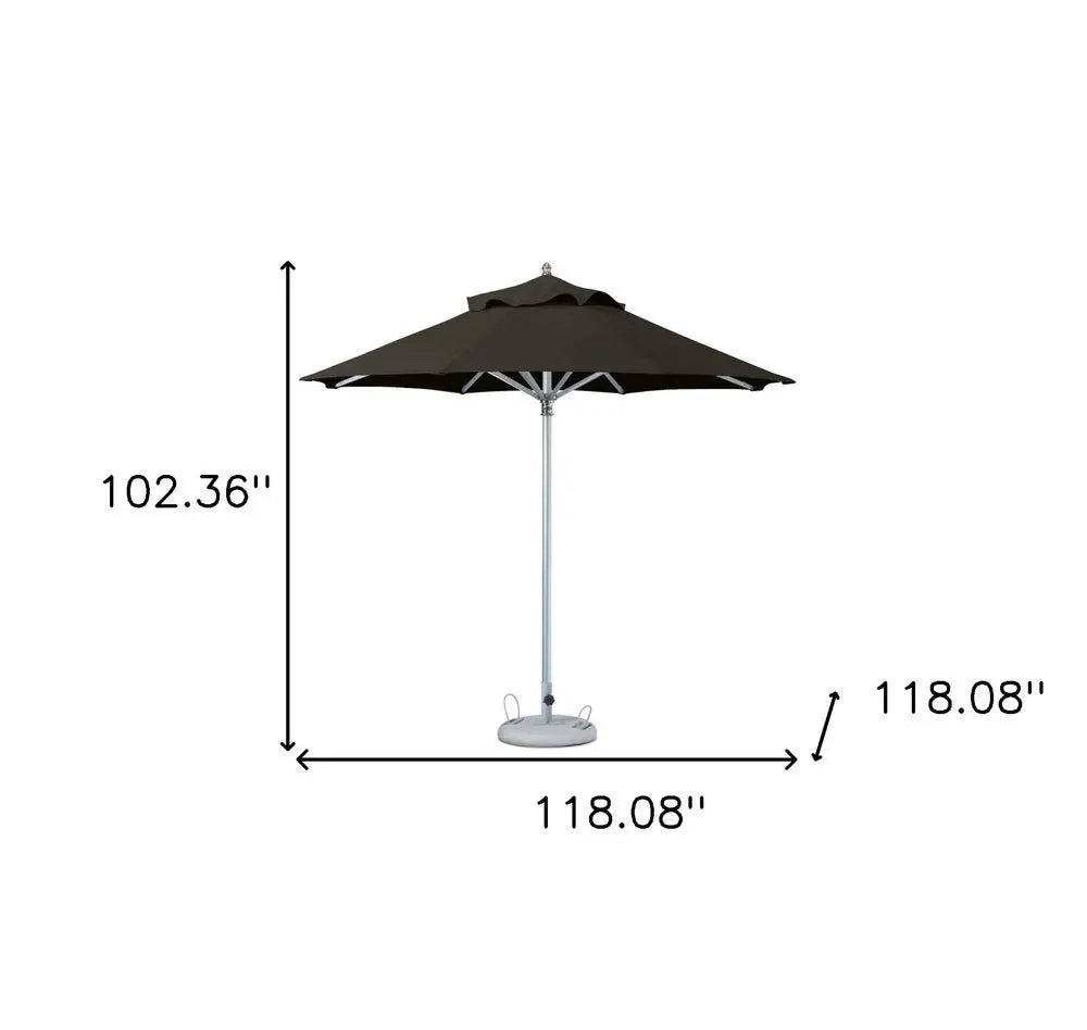 10' Black Polyester Round Market Patio Umbrella - NOBLE HOME INTERIORS
