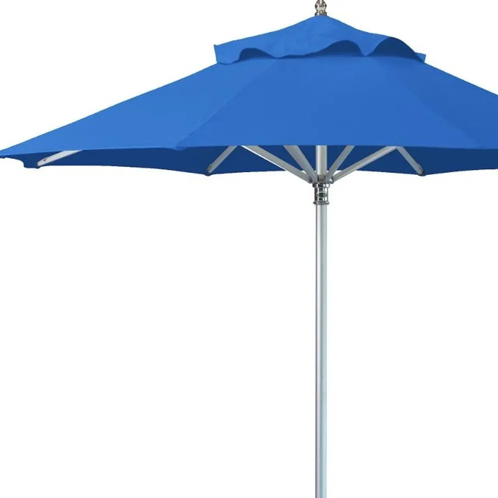 10' Blue Polyester Round Market Patio Umbrella - NOBLE HOME INTERIORS