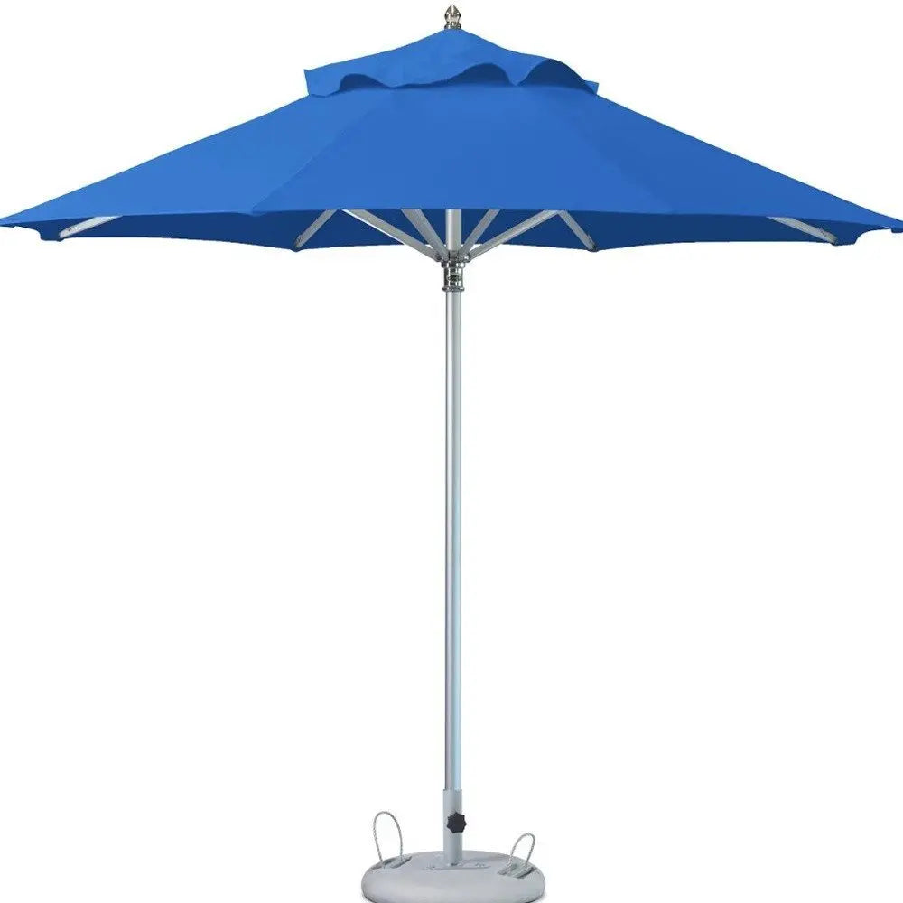 10' Blue Polyester Round Market Patio Umbrella - NOBLE HOME INTERIORS