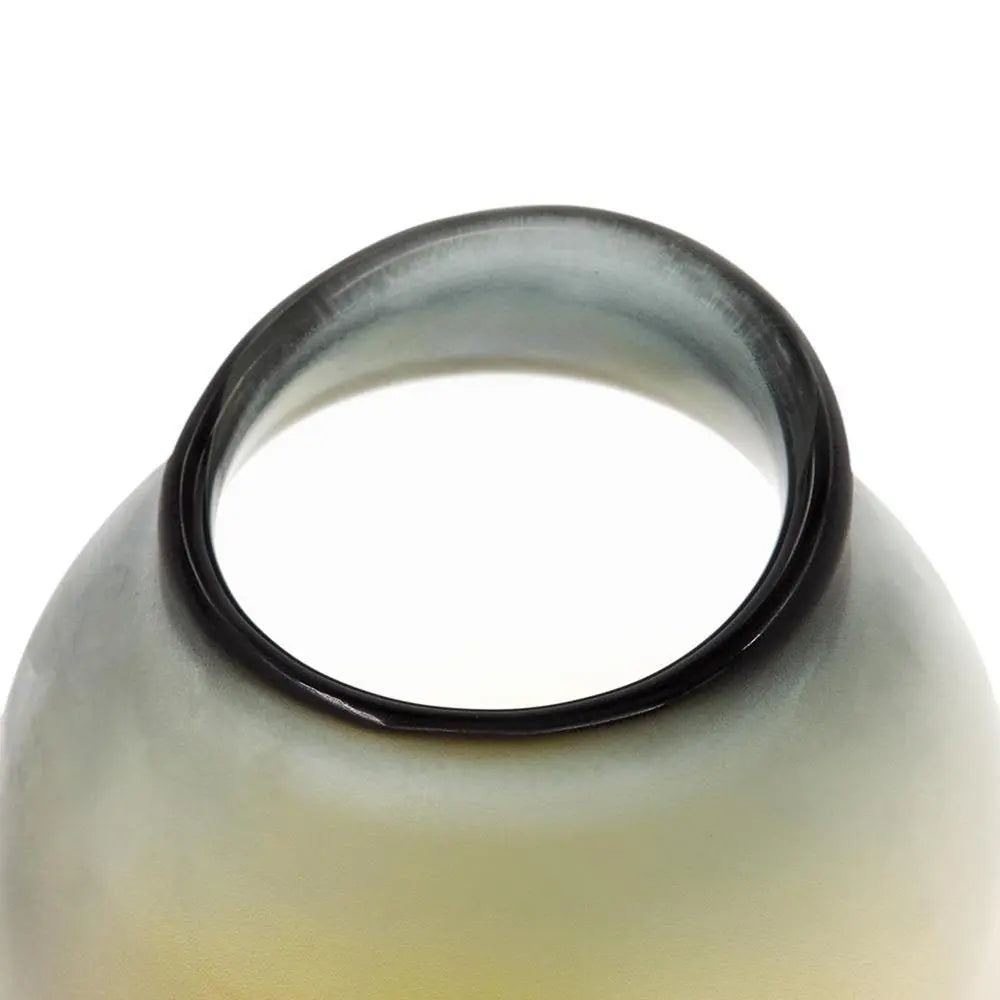 10" Charcoal And Orange Ombre Round Glass Table Vase - NOBLE HOME INTERIORS