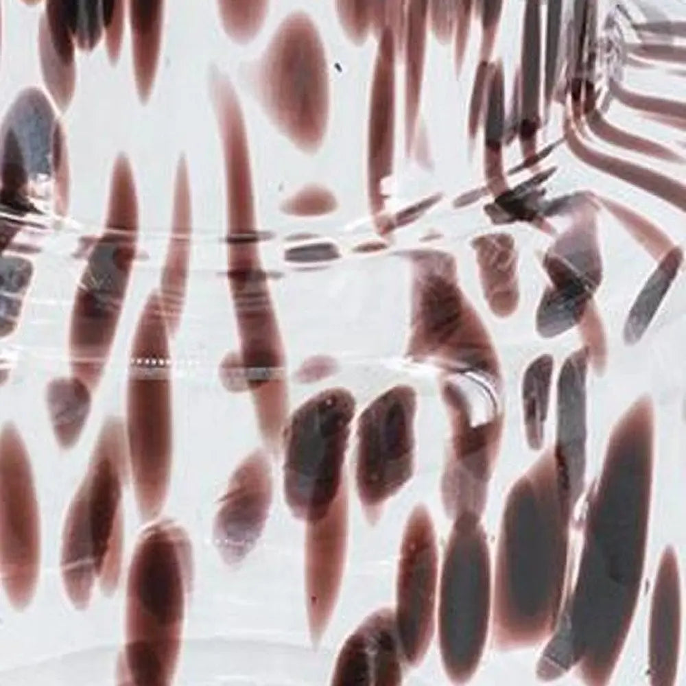 10" Clear Burgundy And Black Abstract Cylinder Glass Table Vase - NOBLE HOME INTERIORS