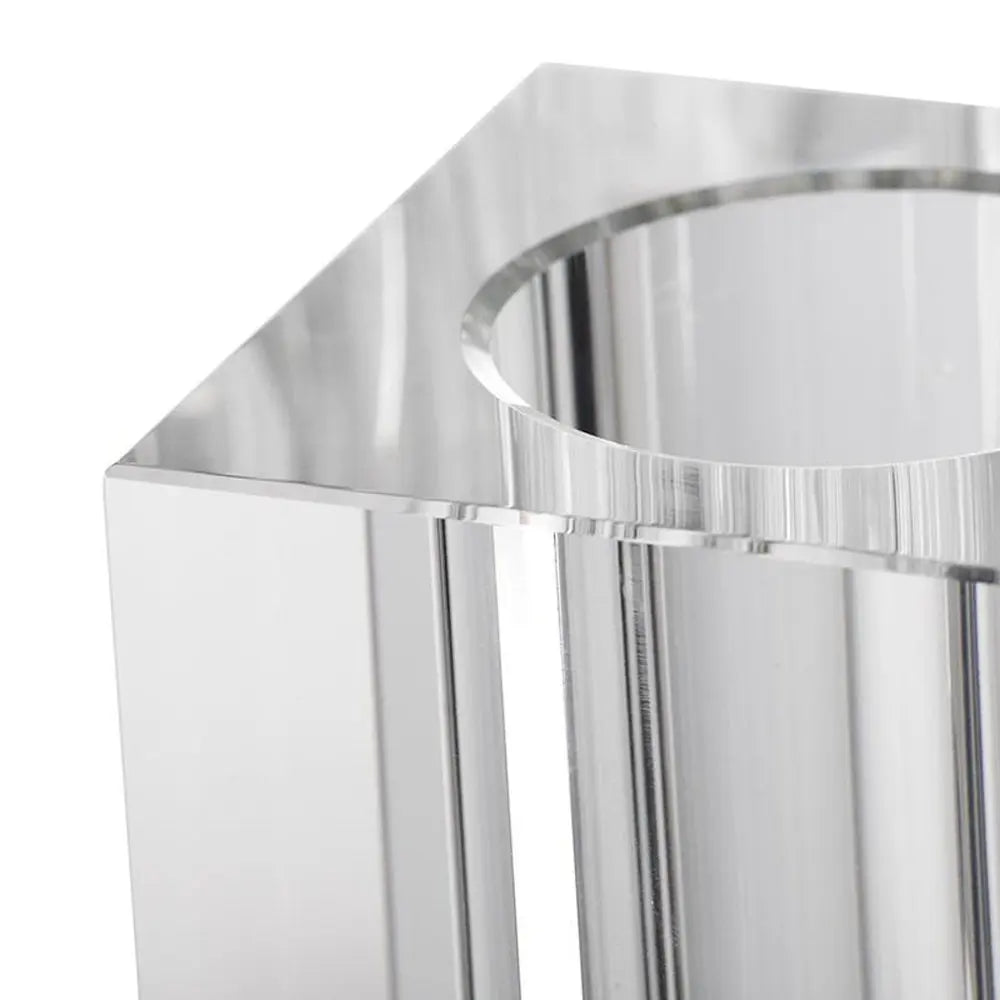 10" Clear Square Glass Table Vase - NOBLE HOME INTERIORS