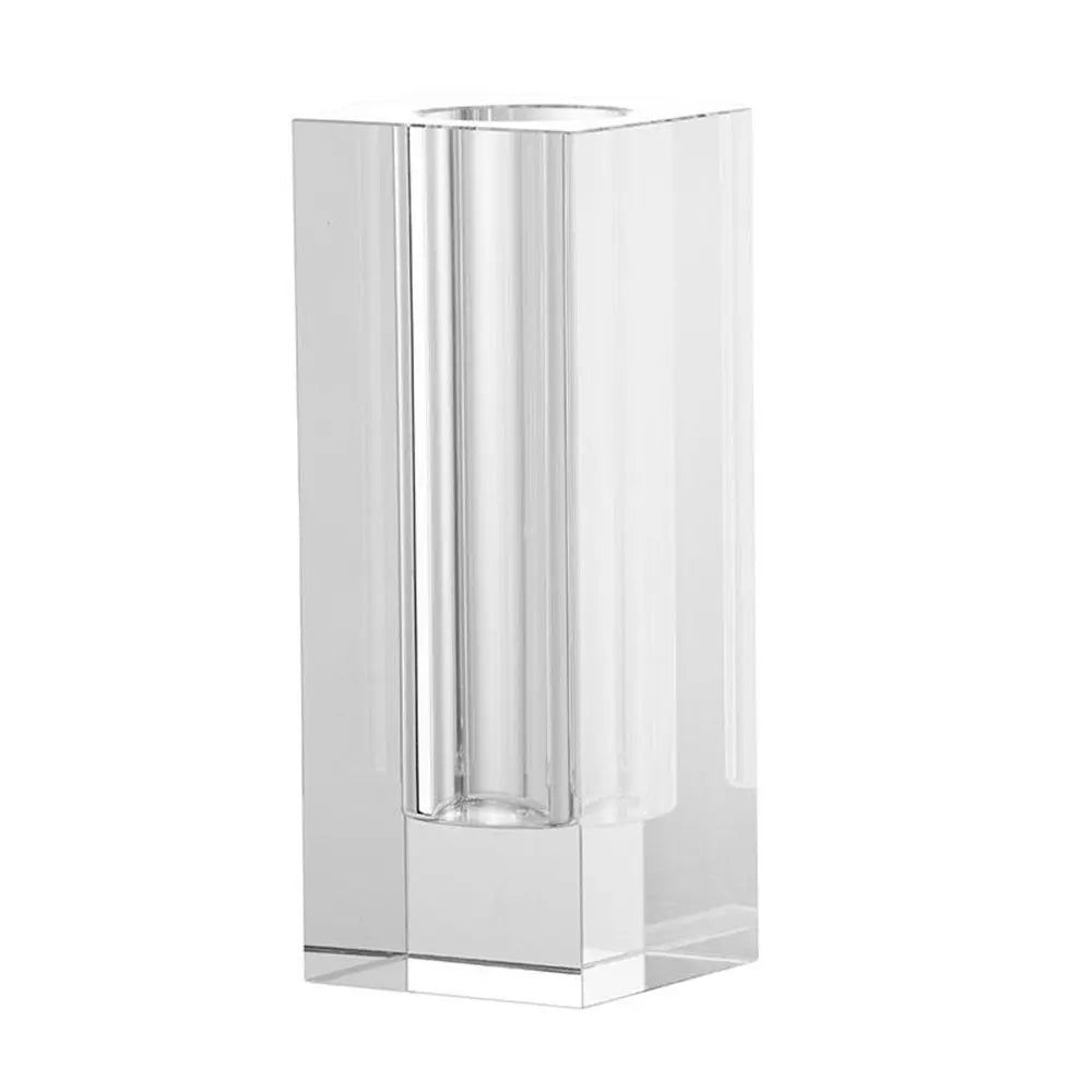 10" Clear Square Glass Table Vase - NOBLE HOME INTERIORS