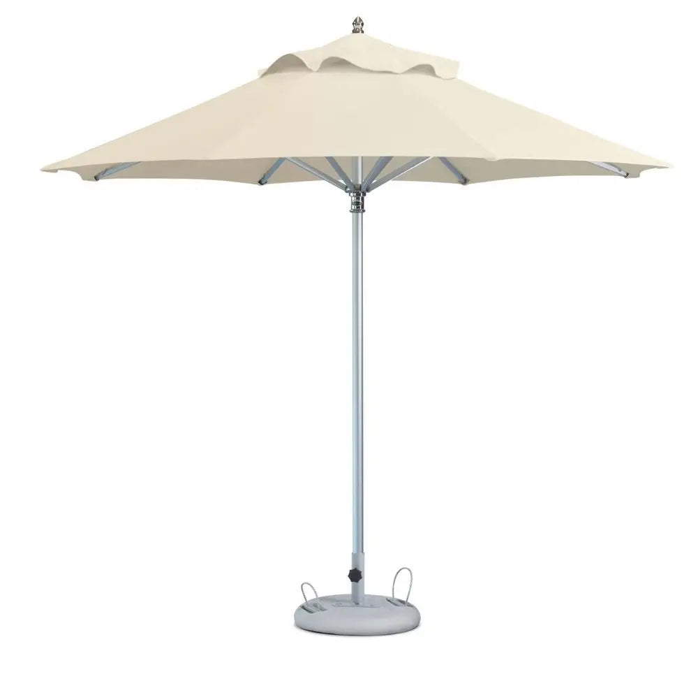 10' Ecru Polyester Round Market Patio Umbrella - NOBLE HOME INTERIORS