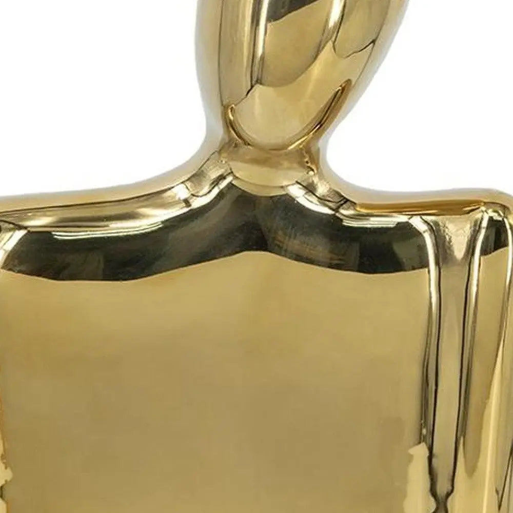 10" Gold Ceramic Table Vase - NOBLE HOME INTERIORS