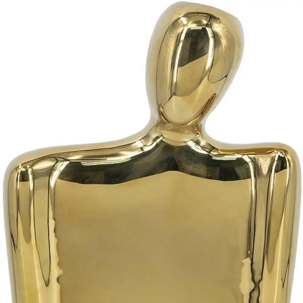 10" Gold Ceramic Table Vase - NOBLE HOME INTERIORS