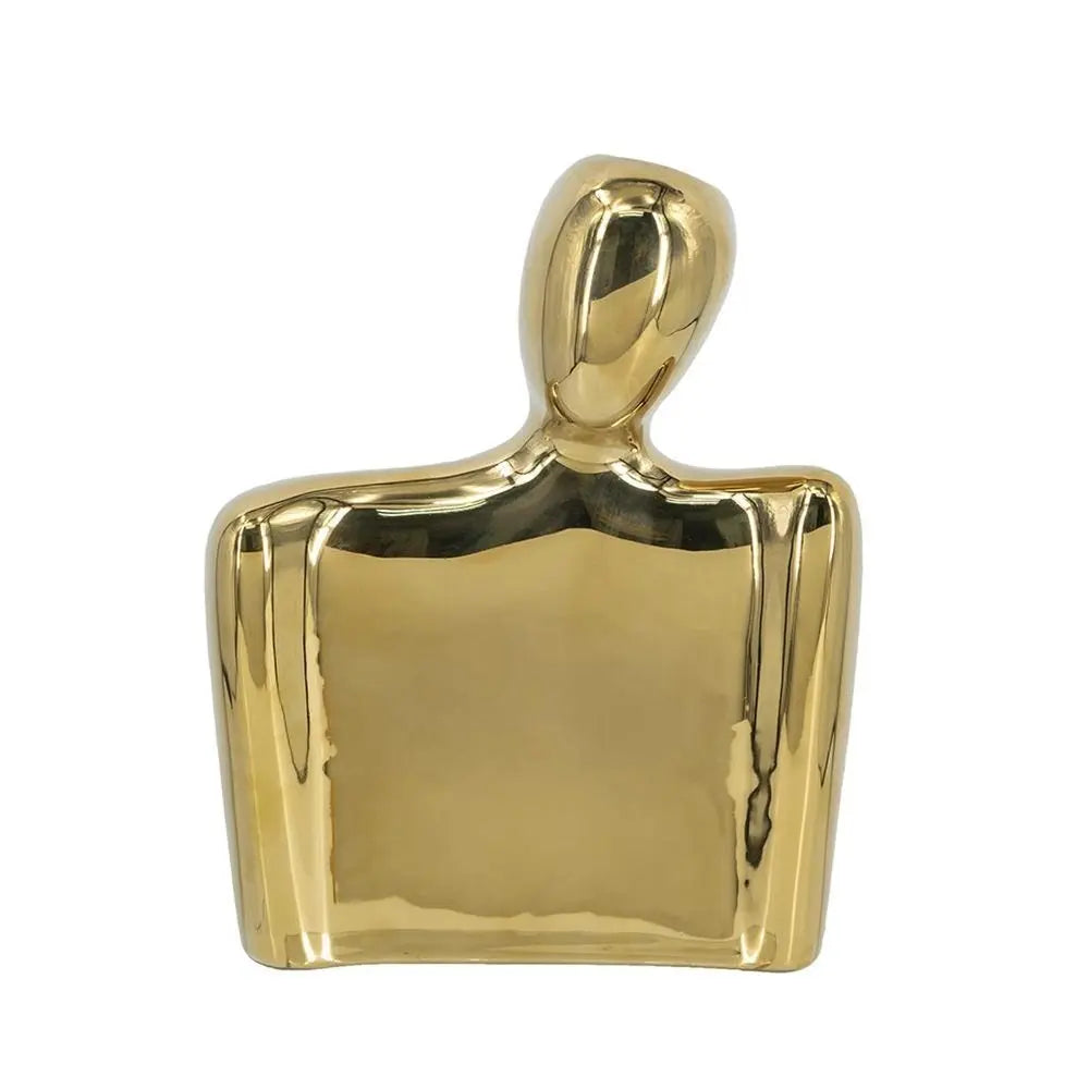 10" Gold Ceramic Table Vase - NOBLE HOME INTERIORS