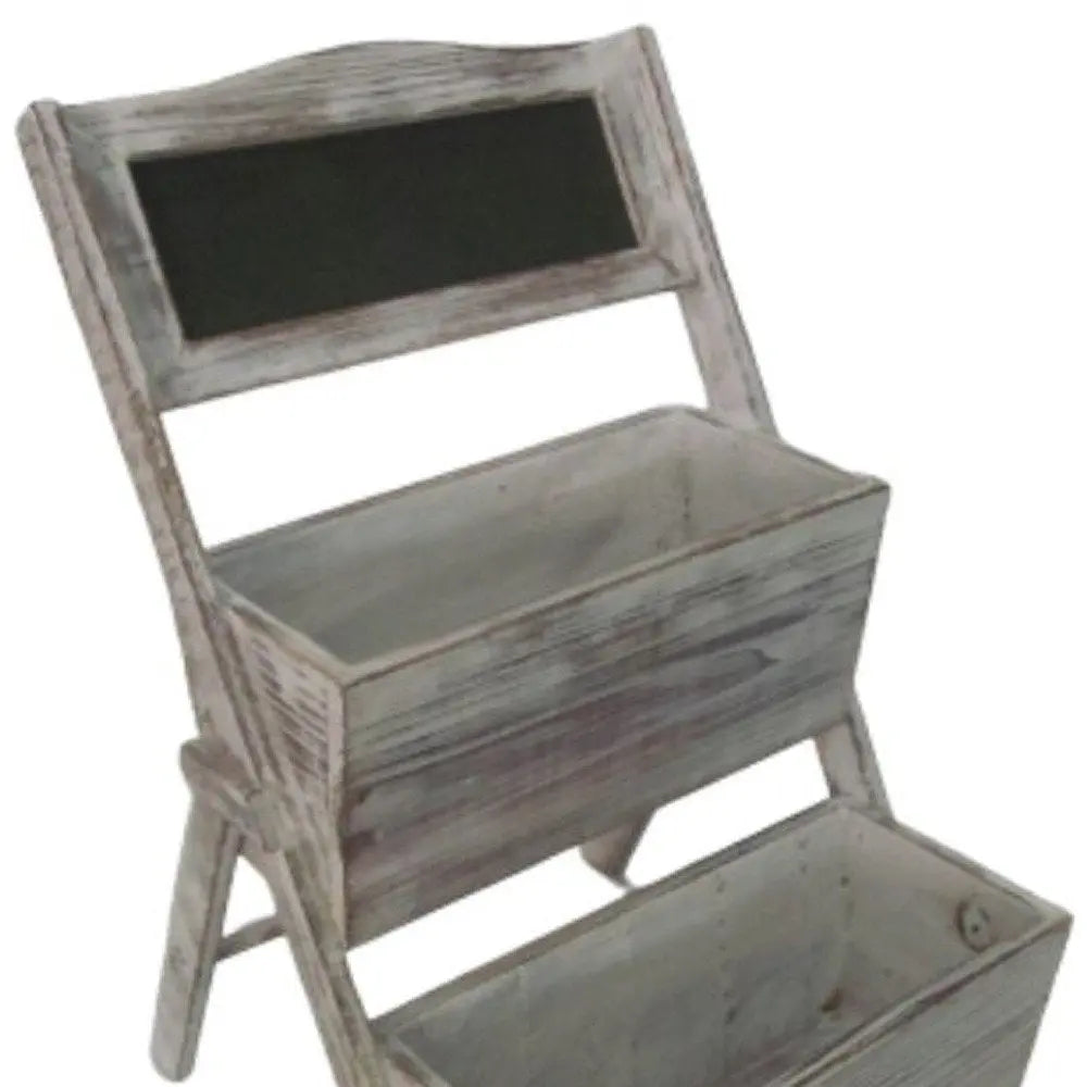 10" Gray Solid Wood Indoor Outdoor Planter Box - NOBLE HOME INTERIORS