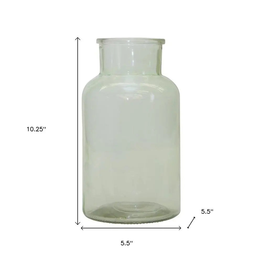 10" Green Round Glass Table Vase - NOBLE HOME INTERIORS