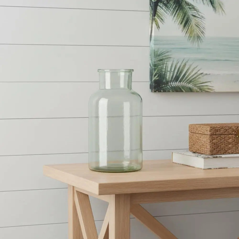 10" Green Round Glass Table Vase - NOBLE HOME INTERIORS