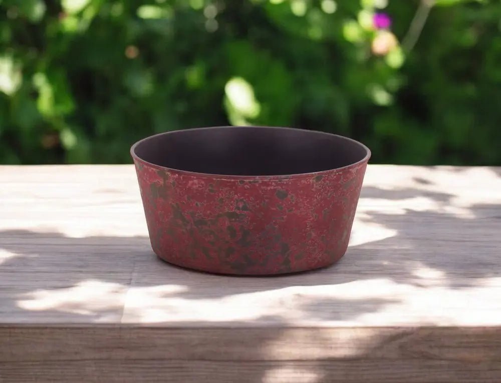 10" Red Recycled Plastic Indoor Outdoor Round Pot Planter - NOBLE HOME INTERIORS