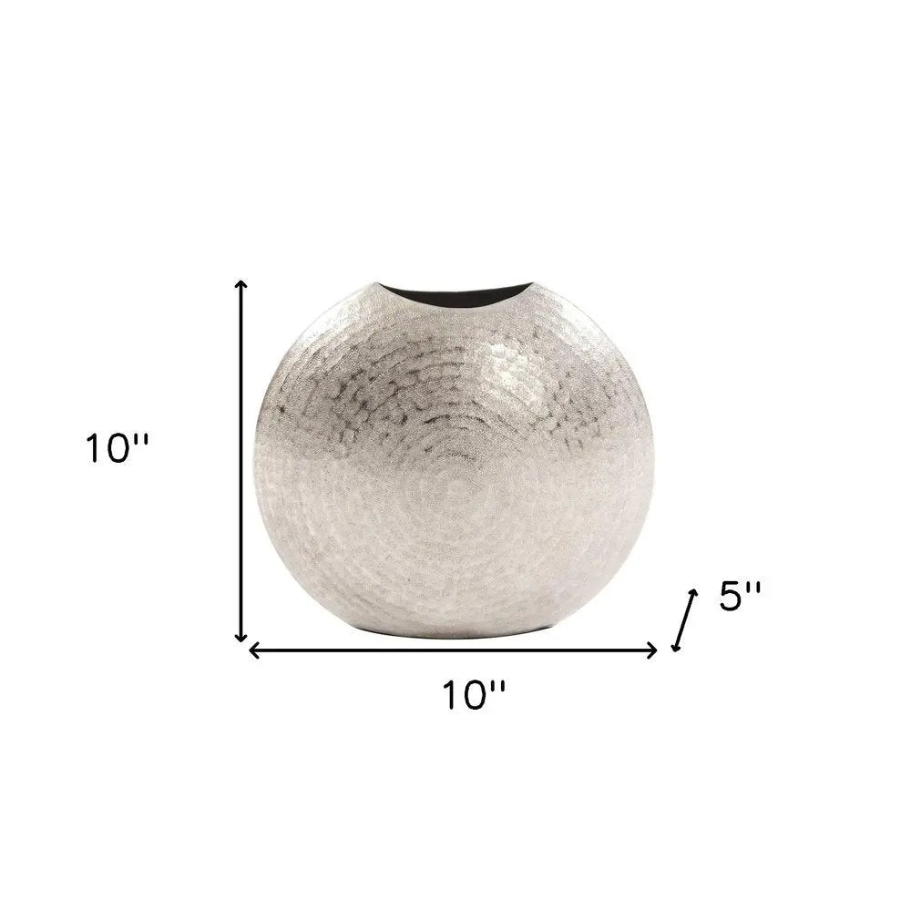 10" Silver Cylinder Aluminum Table Vase - NOBLE HOME INTERIORS