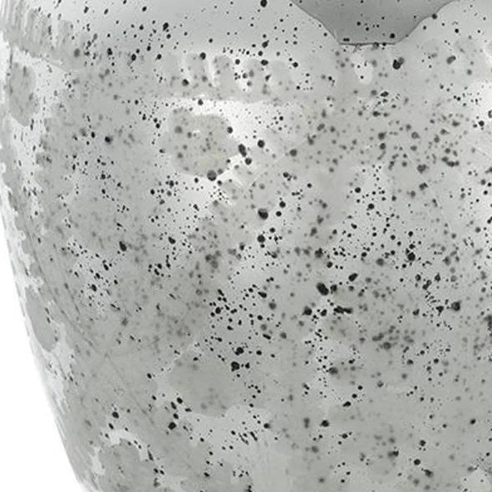 10" Silver Speckle Glass Table Vase - NOBLE HOME INTERIORS