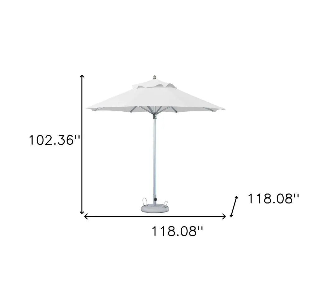 10' White Polyester Round Market Patio Umbrella - NOBLE HOME INTERIORS