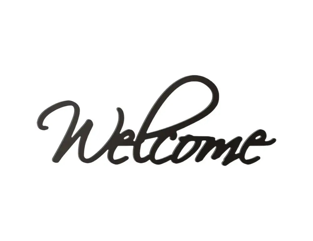 10" X 27" Black Welcome Wall Decor - NOBLE HOME INTERIORS