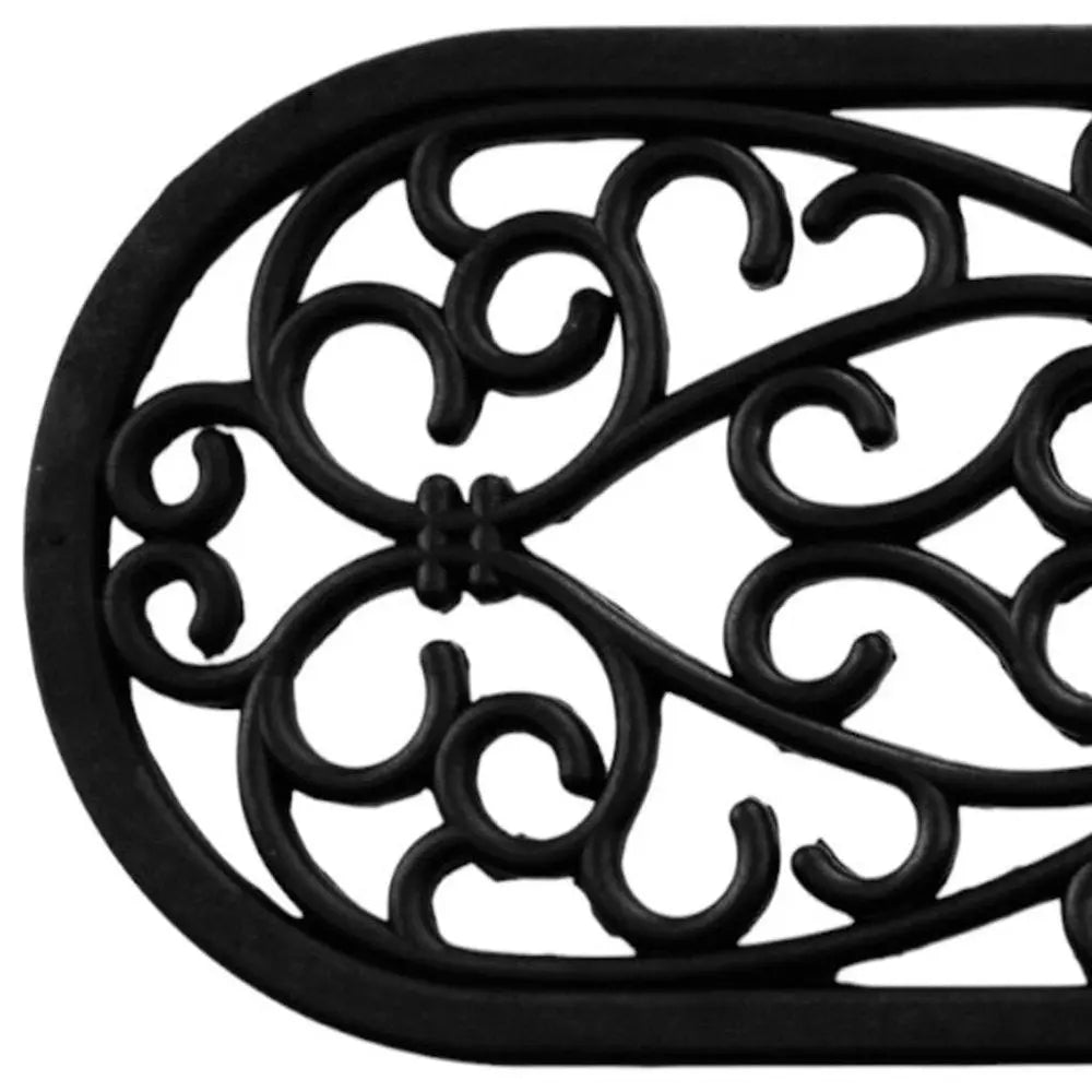 10" X 30" Black Rubber Outdoor Door Mat - NOBLE HOME INTERIORS