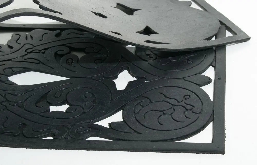 10" X 30" Black Rubber Outdoor Door Mat - NOBLE HOME INTERIORS