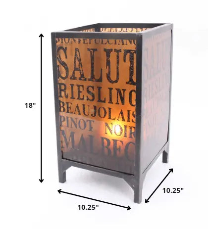 10.25 X 10.25 X 18 Brownvintage Letter Pattern - Candle Holder - NOBLE HOME INTERIORS