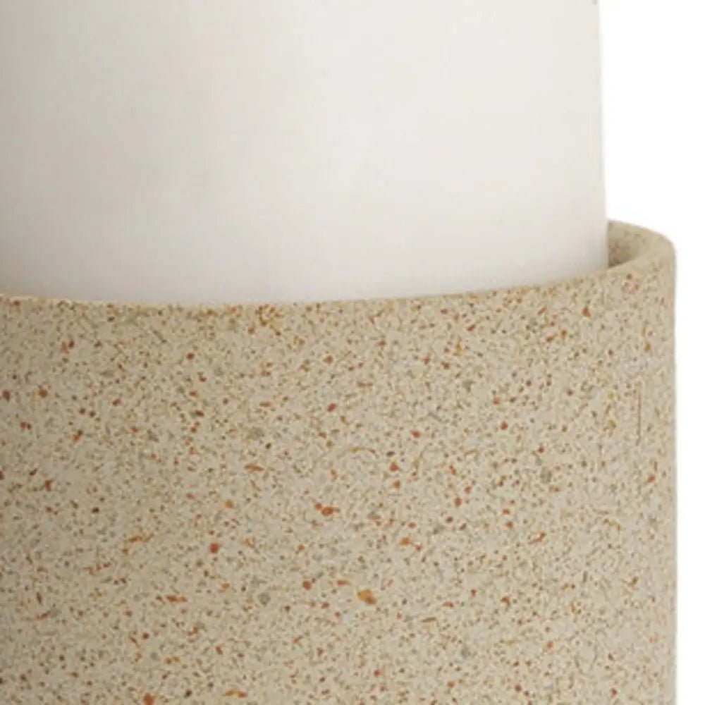 11" Beige Metal Tabletop Pillar Candle Holder HomeRoots