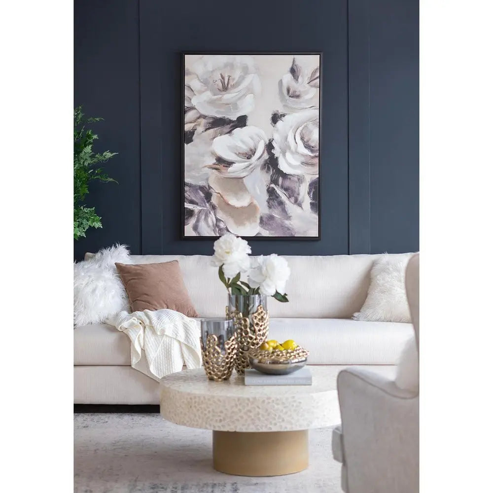 11" Black And Gold Glass And Aluminum Geo Circles Table Vase - NOBLE HOME INTERIORS