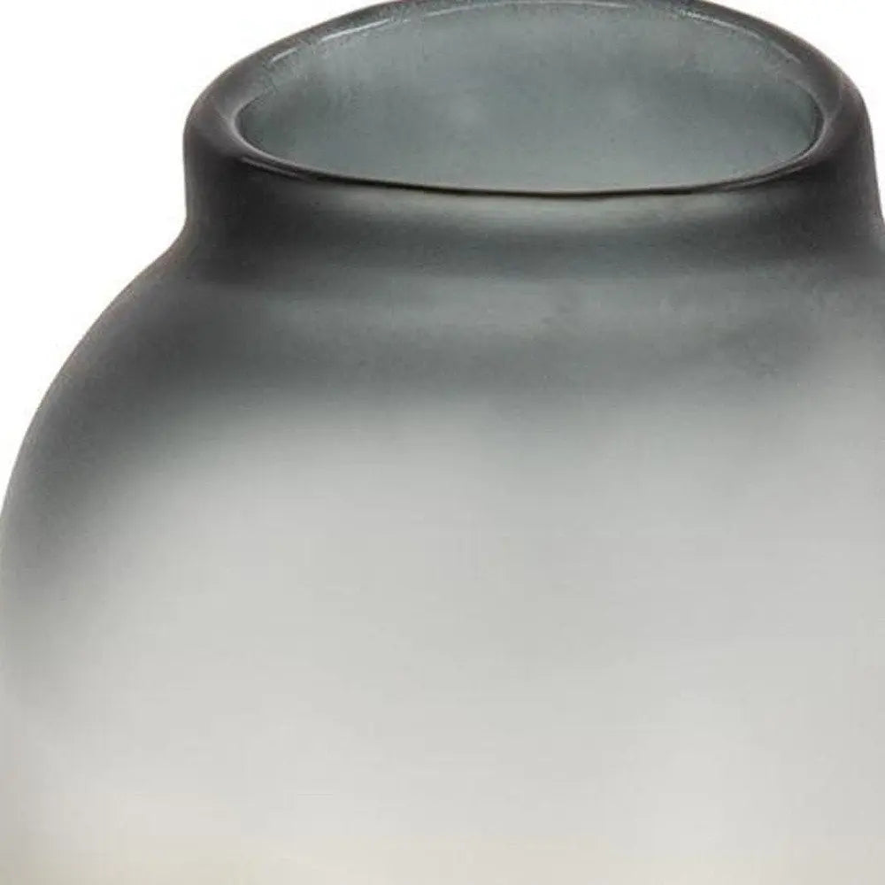 11" Charcoal And Orange Ombre Round Glass Table Vase - NOBLE HOME INTERIORS
