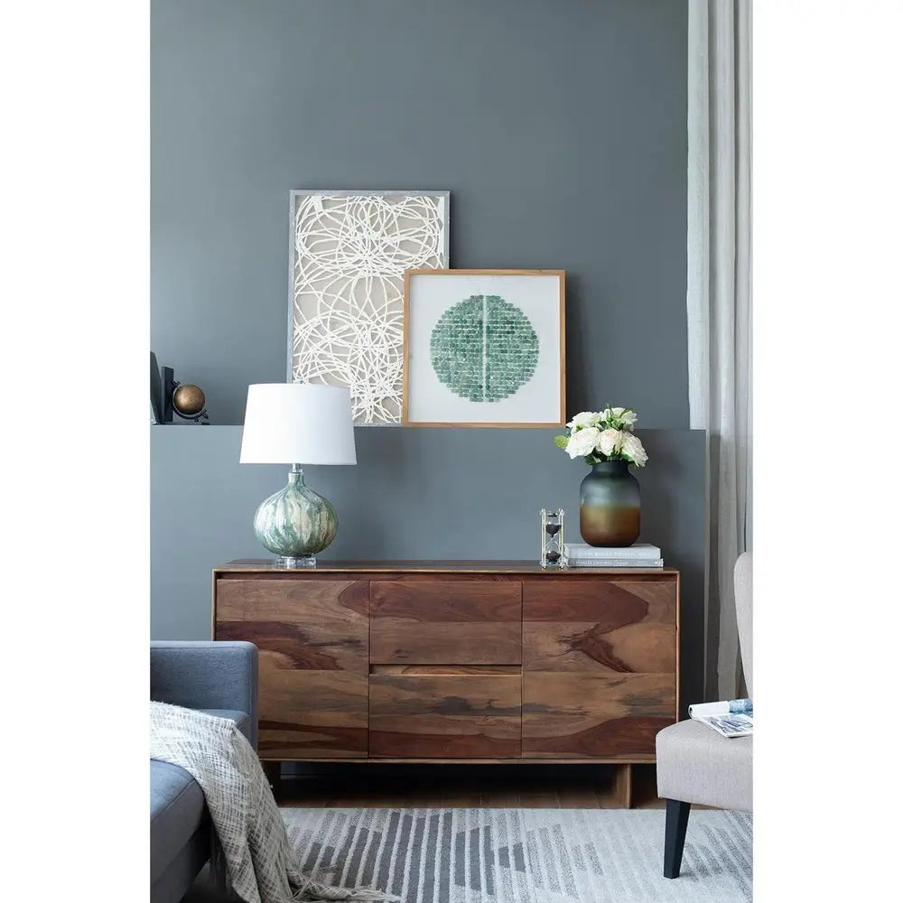 11" Charcoal And Orange Ombre Round Glass Table Vase - NOBLE HOME INTERIORS