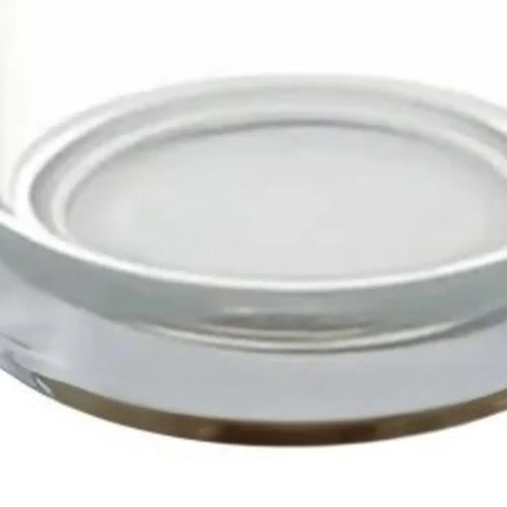 11" Clear Glass Centerpiece Pillar Candle Holder With Candle - NOBLE HOME INTERIORS