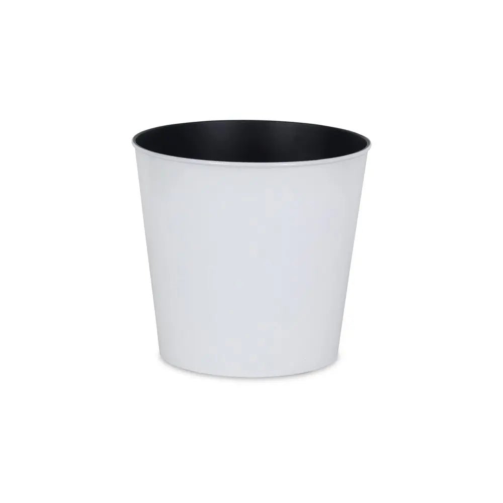 11" White Recycled Plastic Indoor Outdoor Round Pot Planter - NOBLE HOME INTERIORS