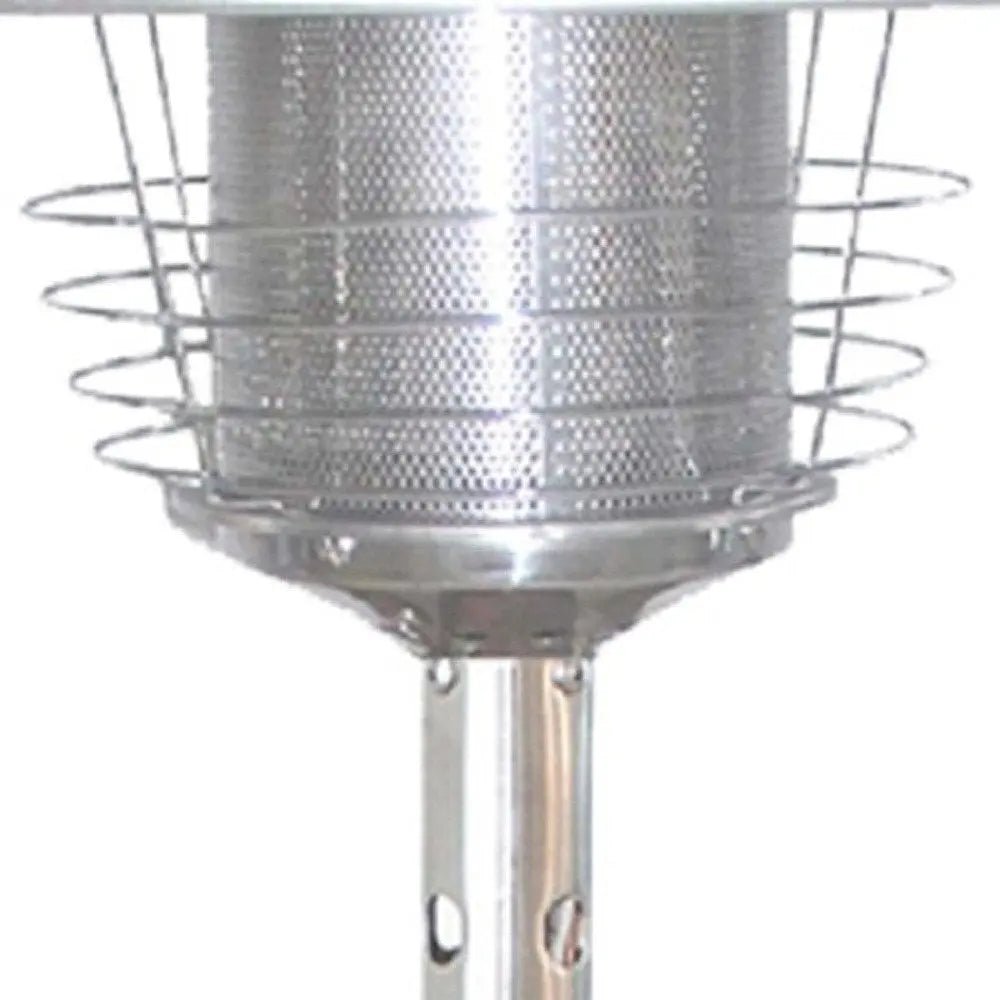 11000 BTU Silver Steel Propane Cylindrical Pole Tabletop Patio Heater - NOBLE HOME INTERIORS