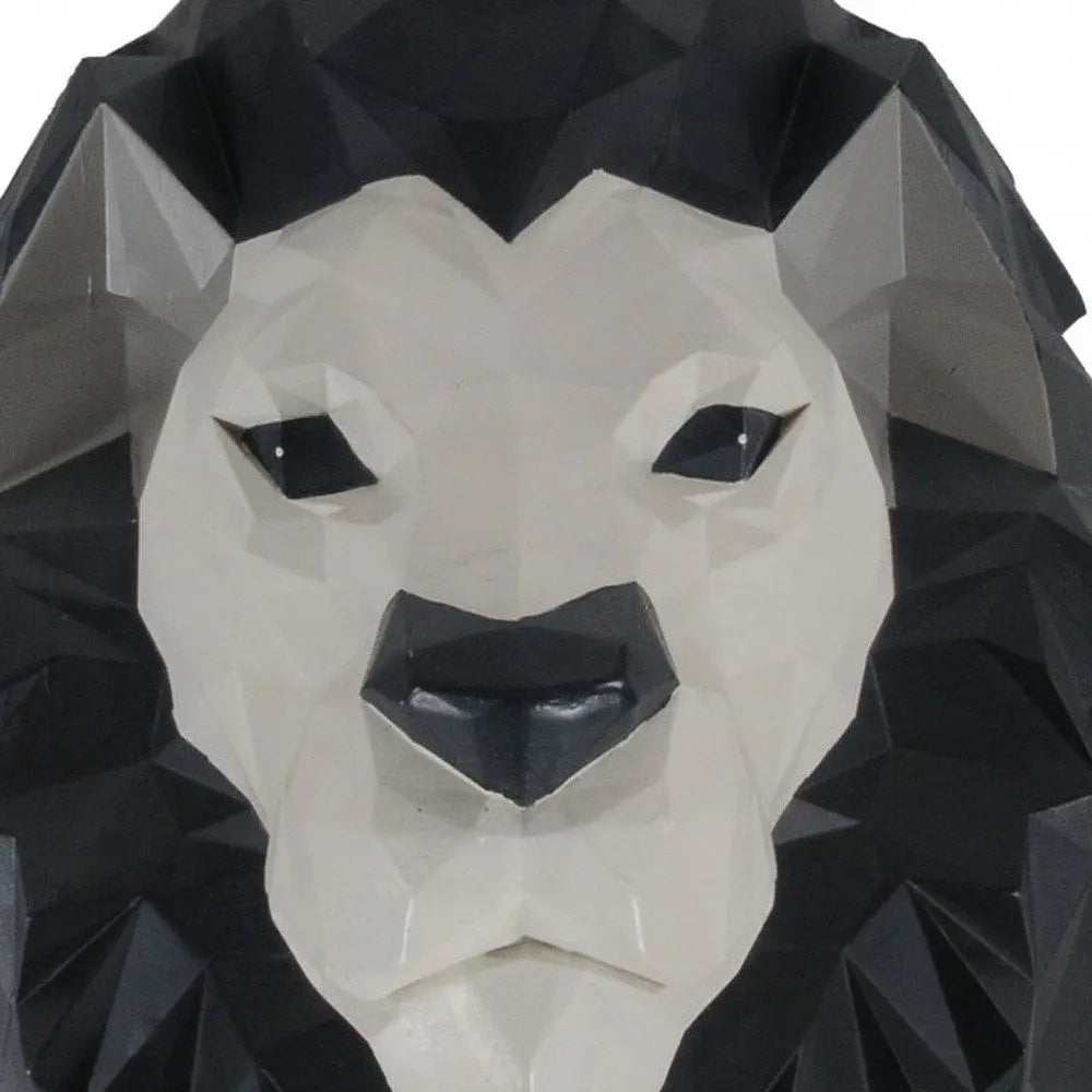 11.5" X 9.5" X 14" Origami Lion Head Wall Decoration - NOBLE HOME INTERIORS