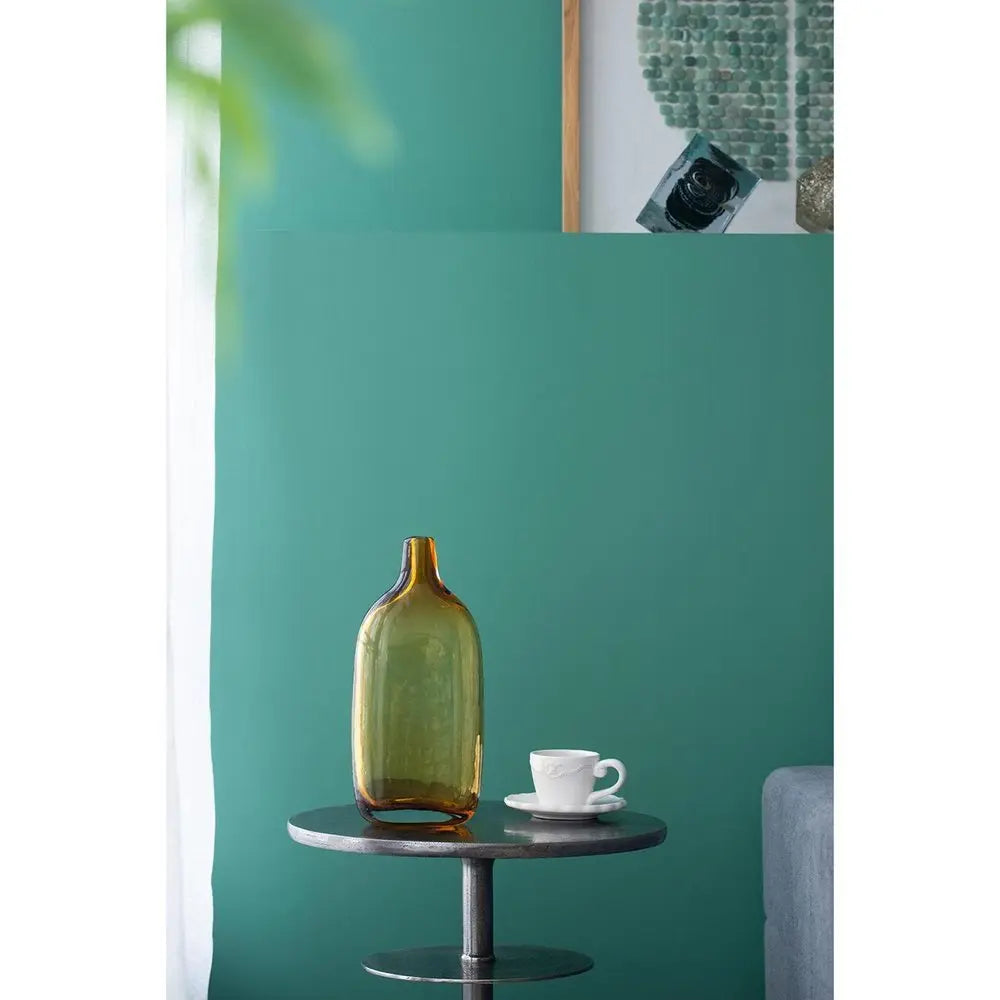 12" Amber Bud Glass Decorative Bottle - NOBLE HOME INTERIORS