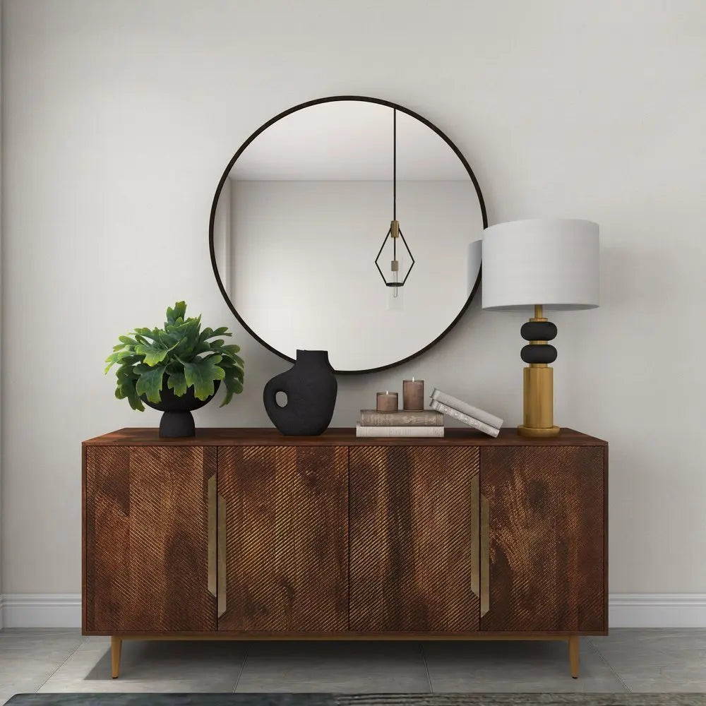 12" Black Aluminum Modern Abstract Table Vase - NOBLE HOME INTERIORS