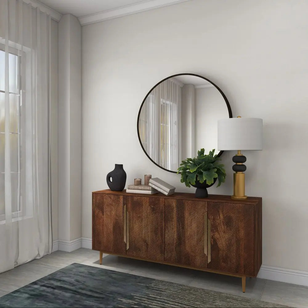 12" Black Aluminum Modern Abstract Table Vase - NOBLE HOME INTERIORS