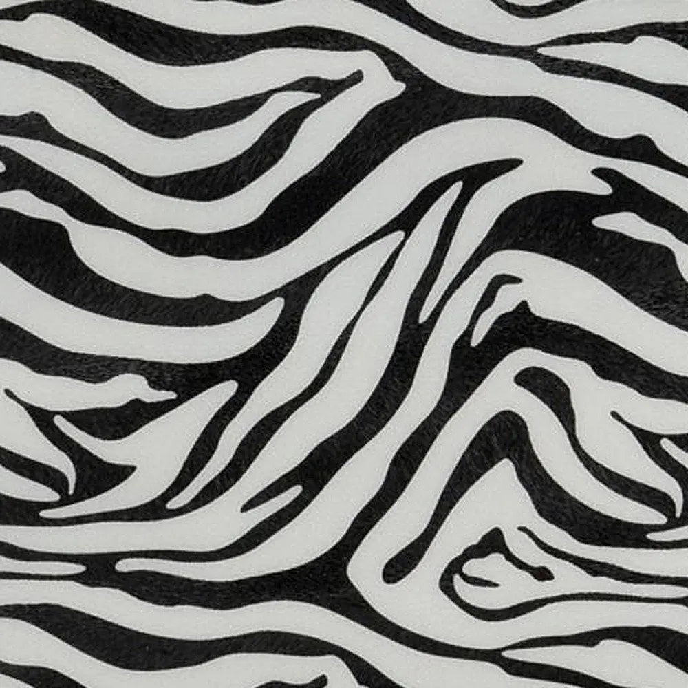 12" Black And White Zebra Iron And Resin Square Hanging Wall Tile - NOBLE HOME INTERIORS