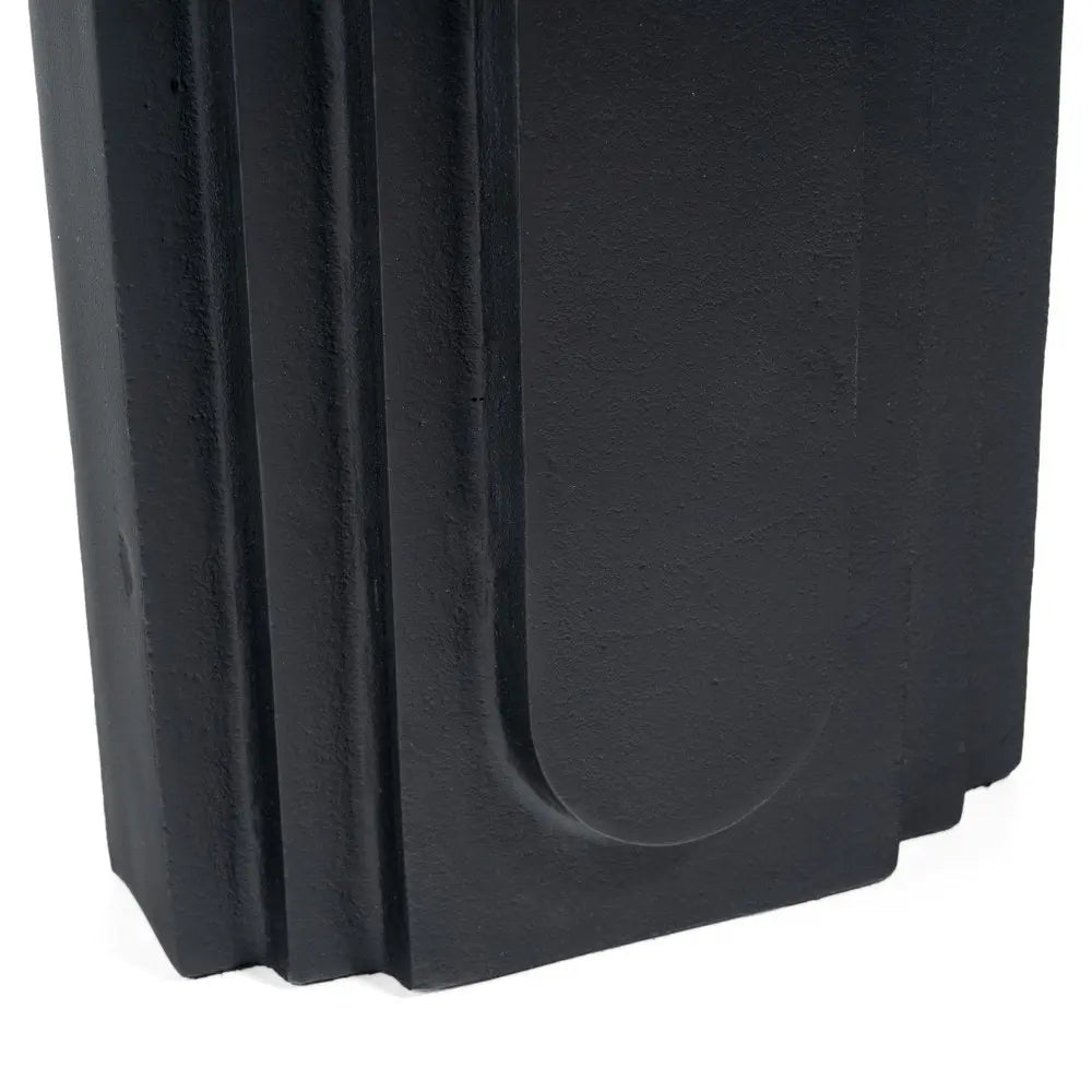 12" Black Geometric Aluminum Table Vase - NOBLE HOME INTERIORS