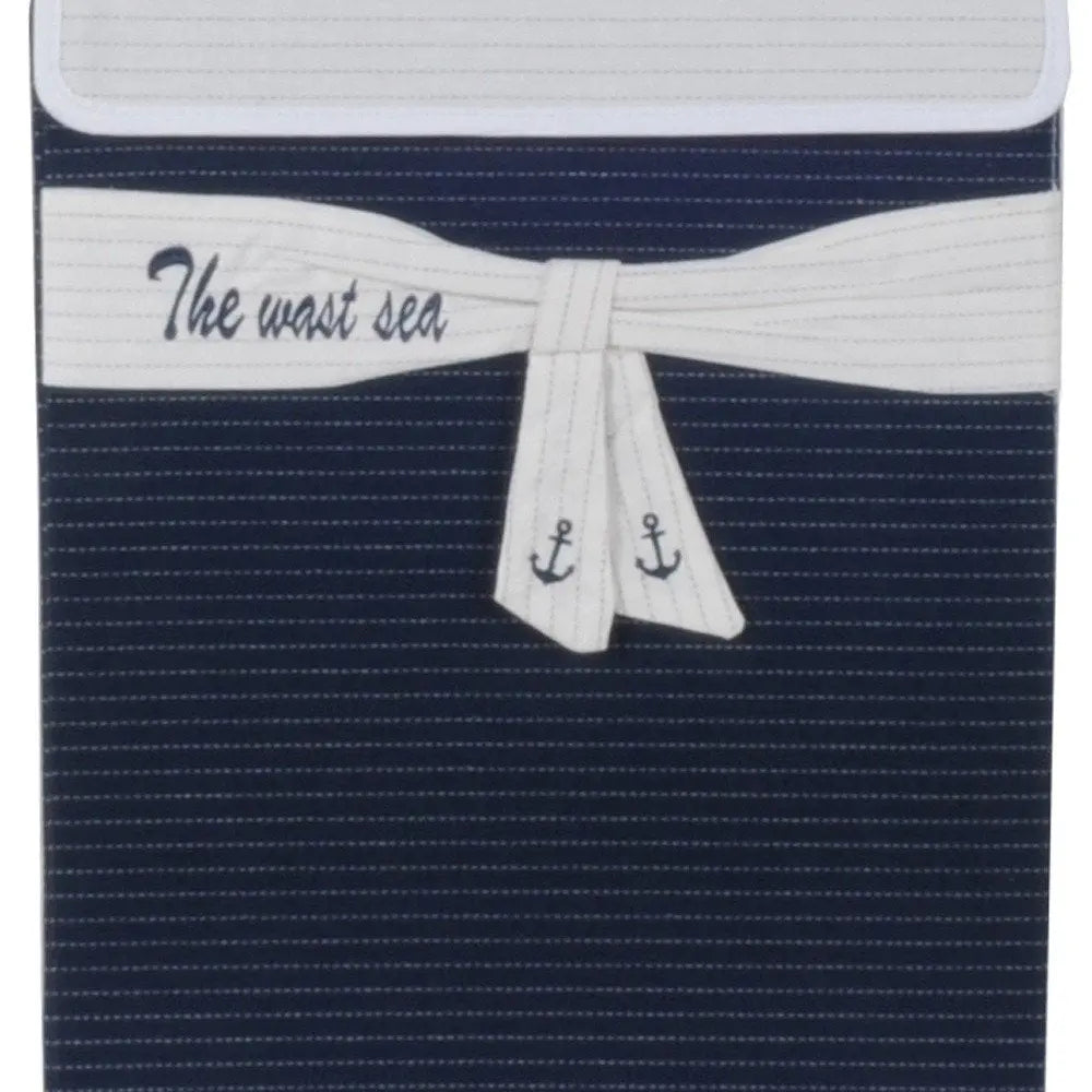 12" Blue Fabric Basket - NOBLE HOME INTERIORS