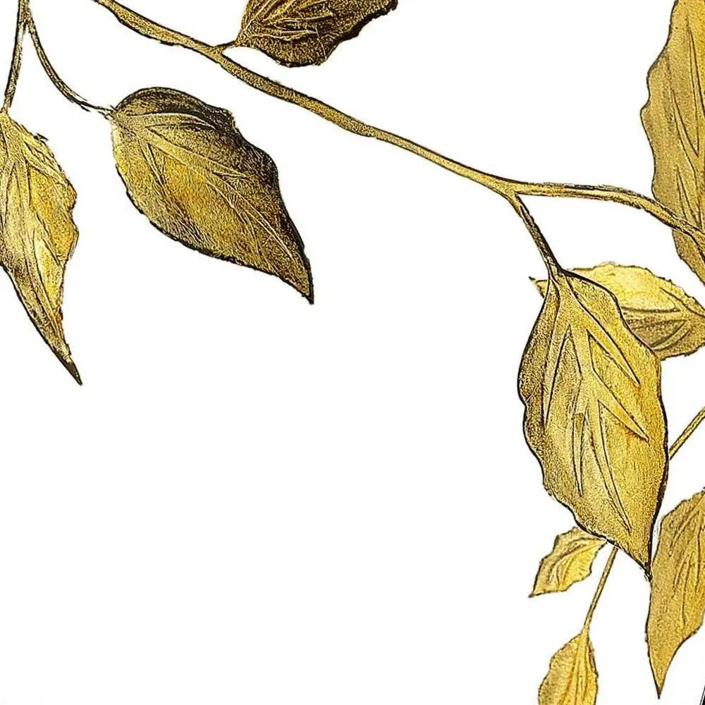 12" Clear And Gold Leaves Oval Crystal Glass Table Vase - NOBLE HOME INTERIORS