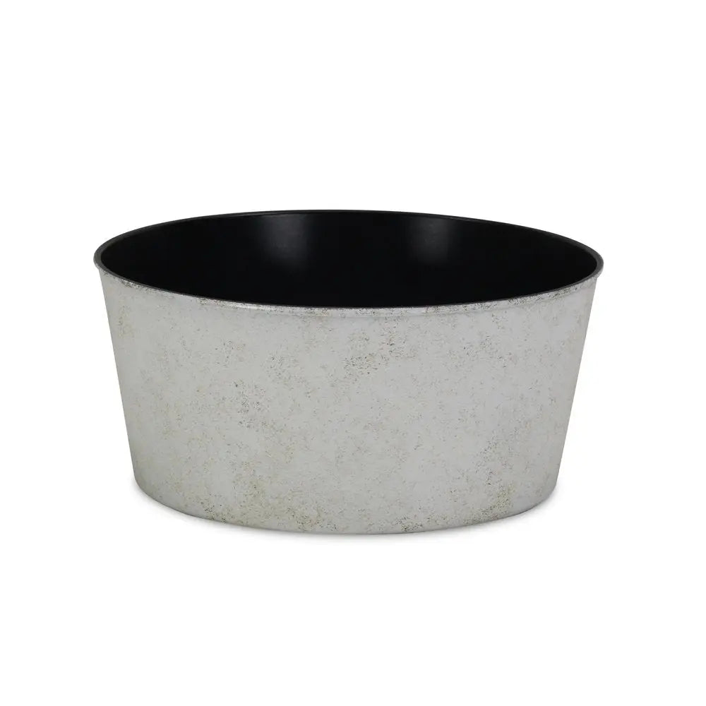 12" Cream Recycled Plastic Indoor Outdoor Round Pot Planter - NOBLE HOME INTERIORS