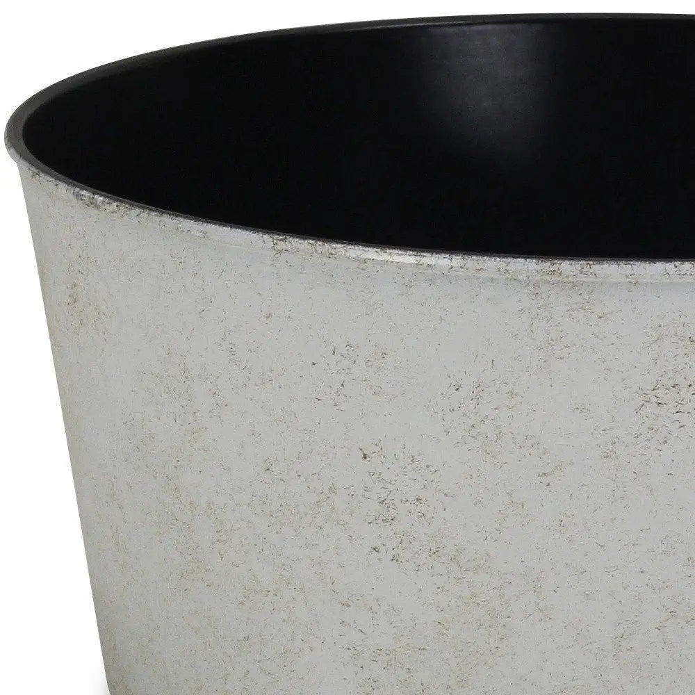 12" Cream Recycled Plastic Indoor Outdoor Round Pot Planter - NOBLE HOME INTERIORS
