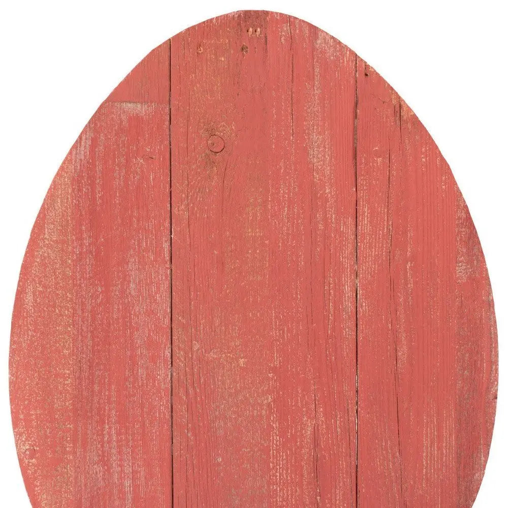 12" Farmhouse Red Wooden Large Egg - NOBLE HOME INTERIORS