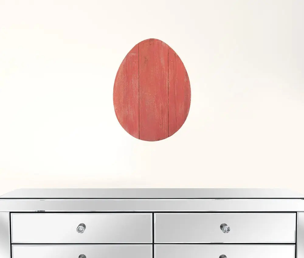 12" Farmhouse Red Wooden Large Egg - NOBLE HOME INTERIORS