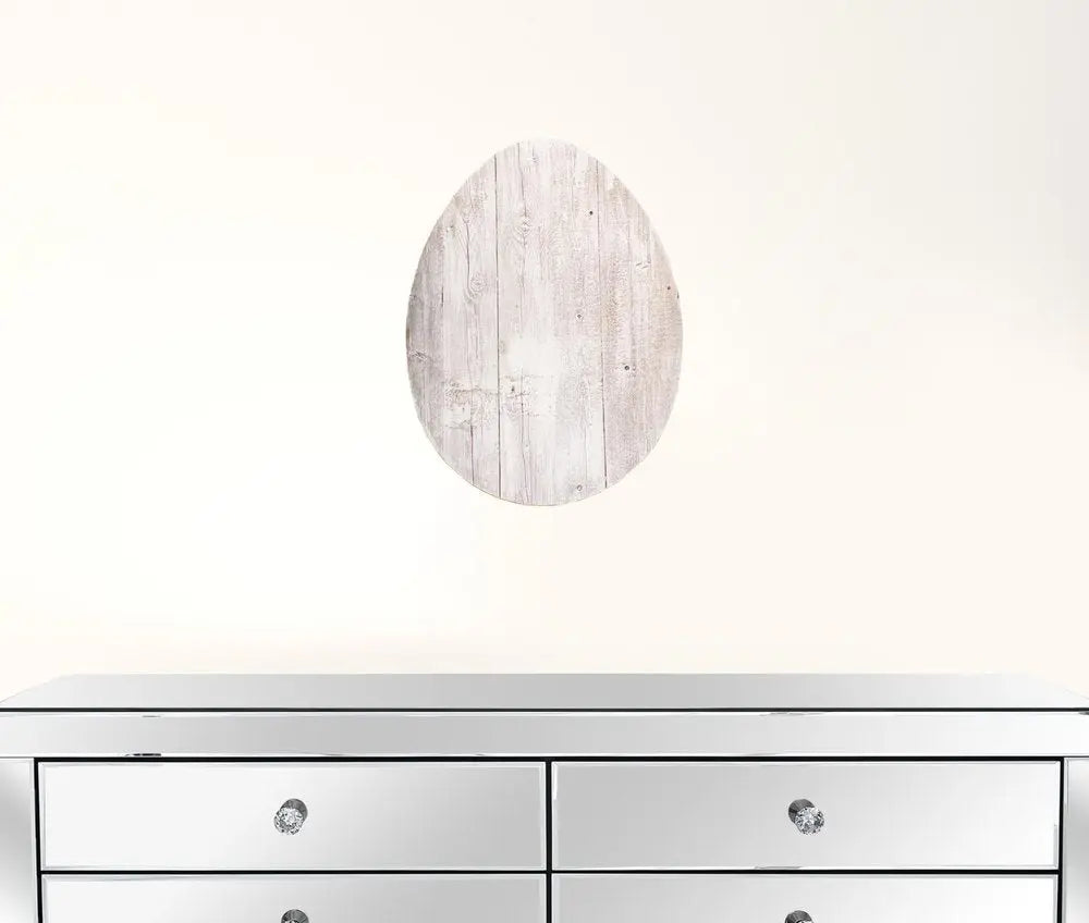 12" Farmhouse White Wwash Wooden Large Egg - NOBLE HOME INTERIORS