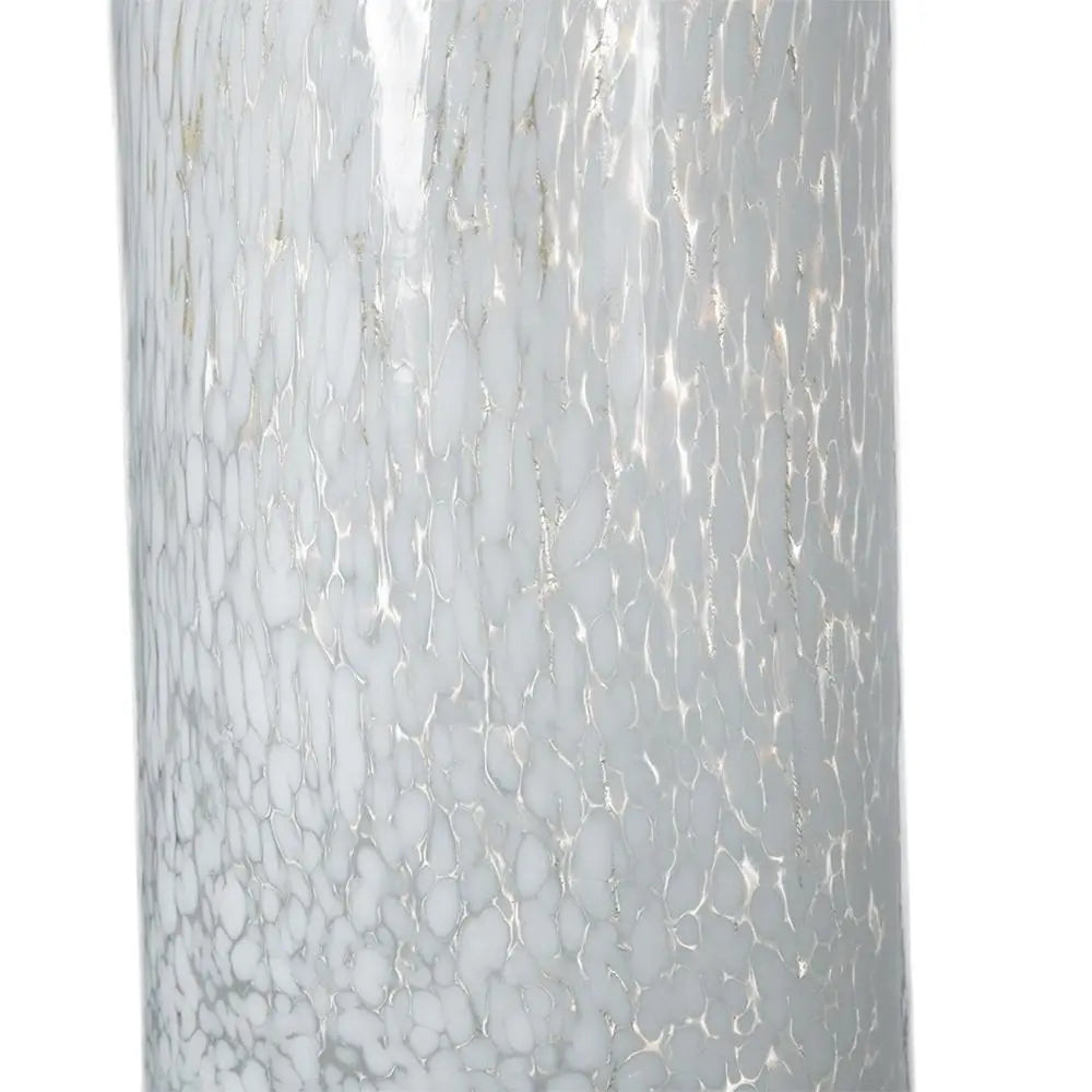 12" Opal Swirl Art Glass Cylinder Table Vase - NOBLE HOME INTERIORS