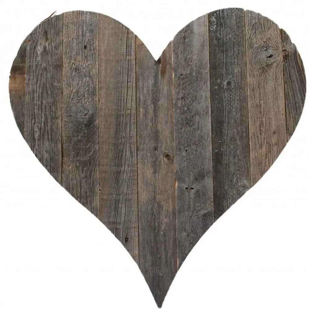 12" Weathered Gray Reclaimed Wood Heart Wall Decor - NOBLE HOME INTERIORS