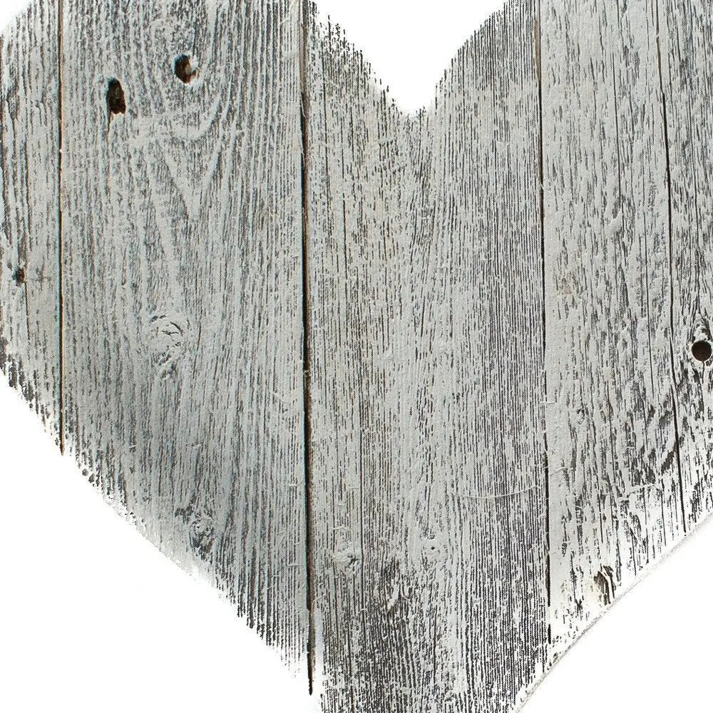 12" Whitewash Reclaimed Wood Heart Wall Decor - NOBLE HOME INTERIORS