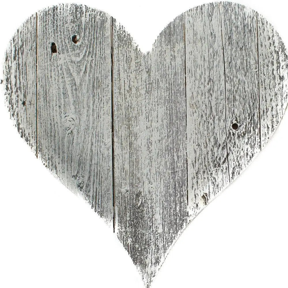 12" Whitewash Reclaimed Wood Heart Wall Decor - NOBLE HOME INTERIORS